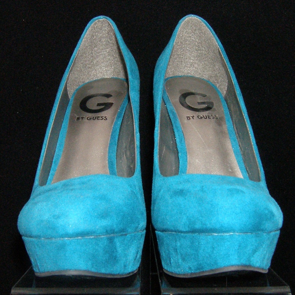 G by Guess 'Winna' teal round toe platform heel 6M - Picture 6 of 8